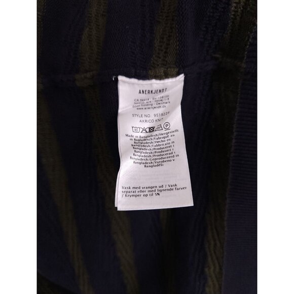 ANERKJENDT Akrico Sweater Size S Mens Blue Green Rolled Cable Knit 9519224 - Picture 11 of 11